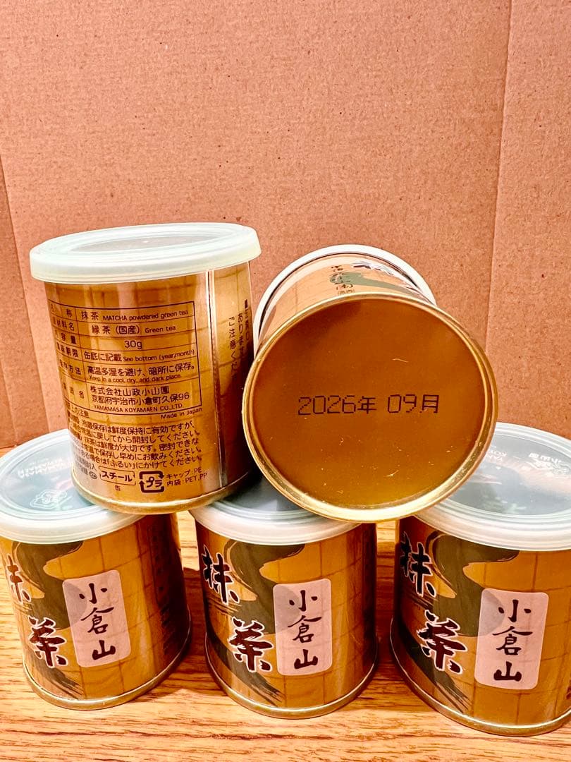 京都宇治抹茶　山政小山園　小倉山30g ×5缶 MATCHA POWDERED