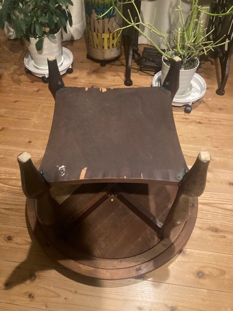 マルニ木工MARNI 昭和レトロ 木製 丸テーブル ローテーブル ②