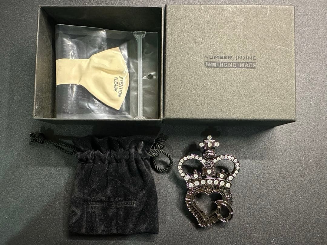 【極美品】NUMBER (N)INE ナンバーナイン 王冠ハート涙ブローチ