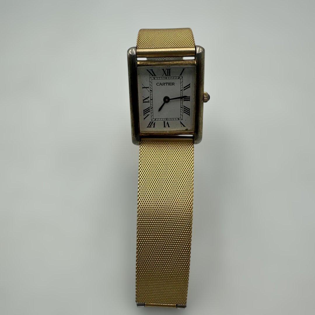 ②Cartier ゴールドメッシュバンド 時計