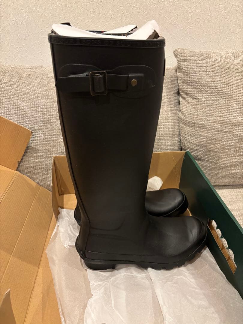 Barbour サイドストラップレインブーツ　ブラック