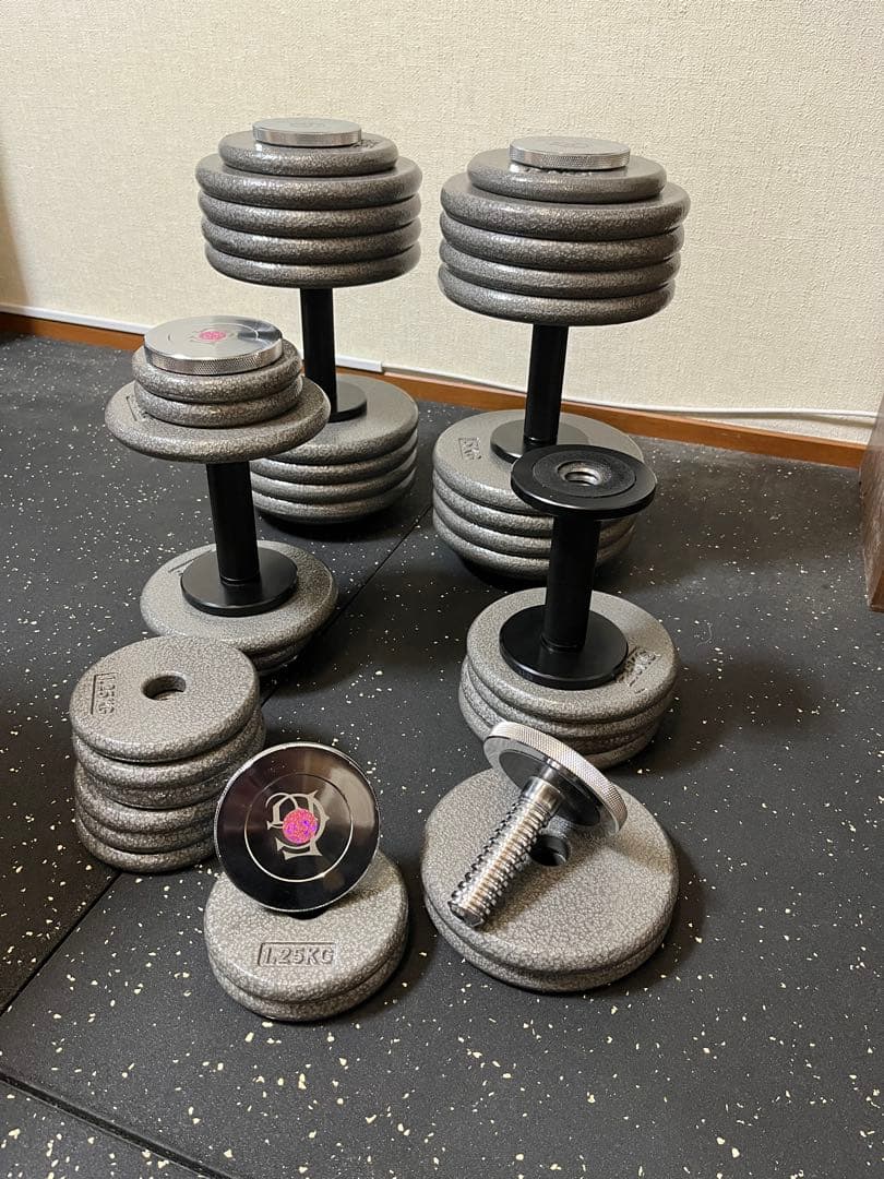 GFCダンベルグリップ（中・短2セット）モリヤプレート125kg 直接引取限定