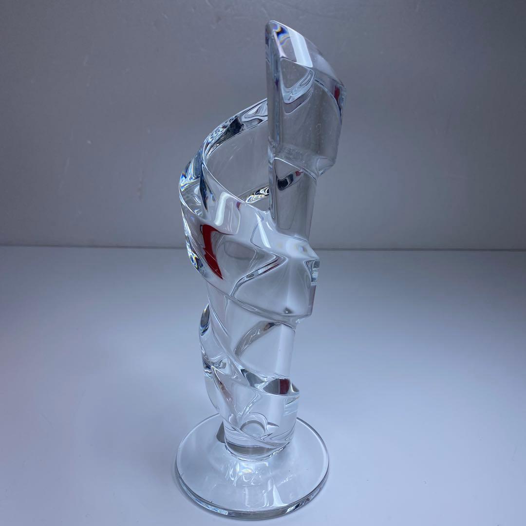 バカラ　スパイラルフラワーベース　共箱　高さ21㎝　東Y7-0204☆1Fトヒト