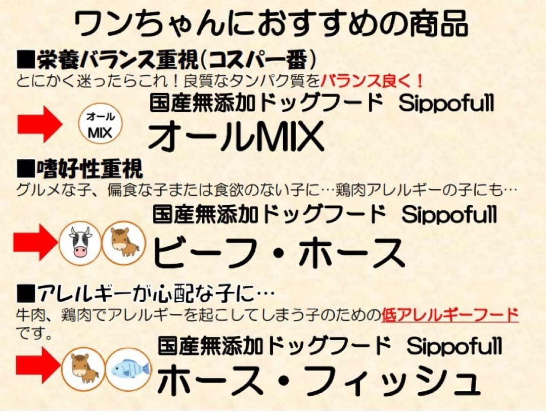 【ミミコ】Sippofullビーフ、ホース、やさしいごはんポーク計10点