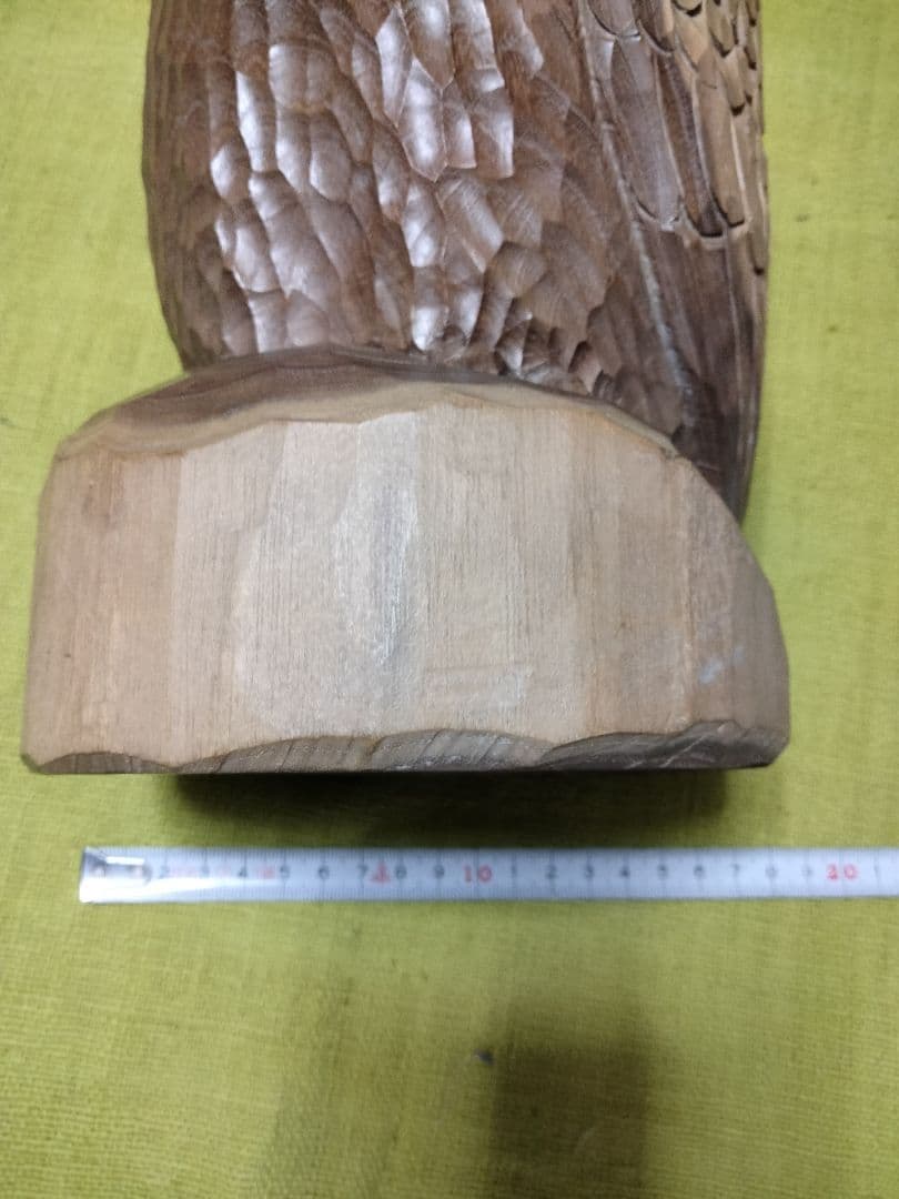 青山作　木彫　フクロウの置物 北海道洞爺湖　民藝