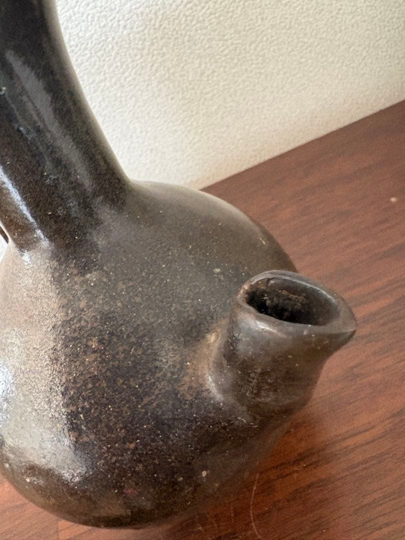 古い瓶　黒釉　水注　中国 水差　 花瓶 骨董