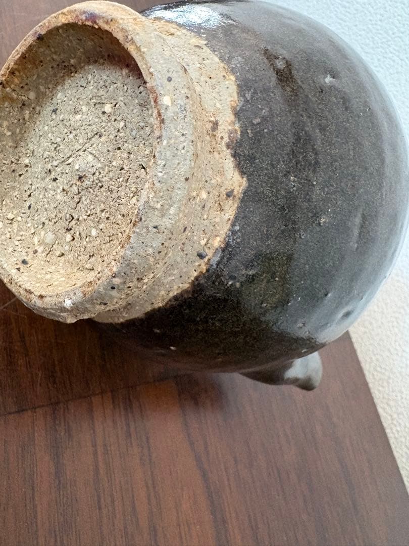 古い瓶　黒釉　水注　中国 水差　 花瓶 骨董