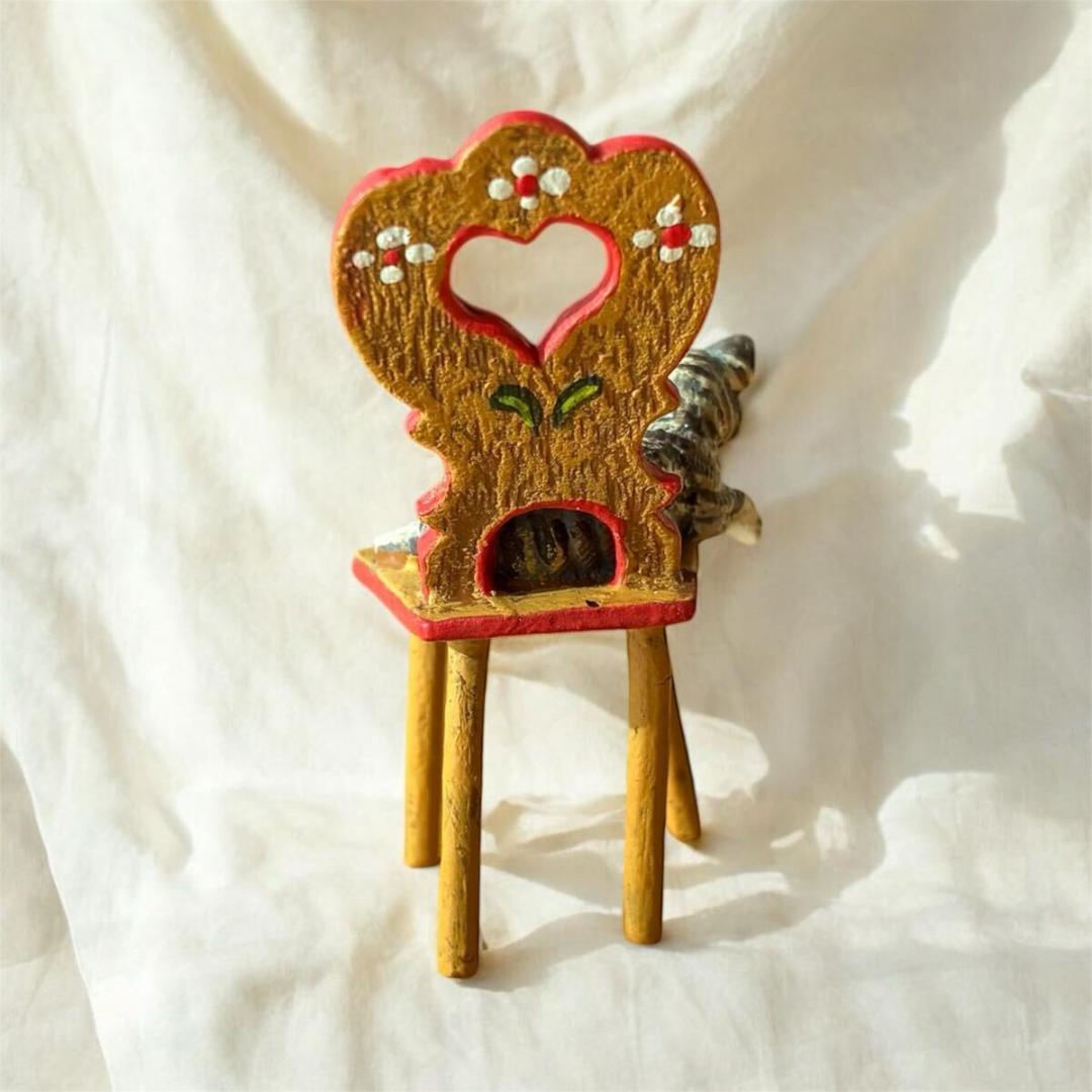 ヴィエナブロンズ SC刻印 猫×椅子 Cold Painted オーストリア