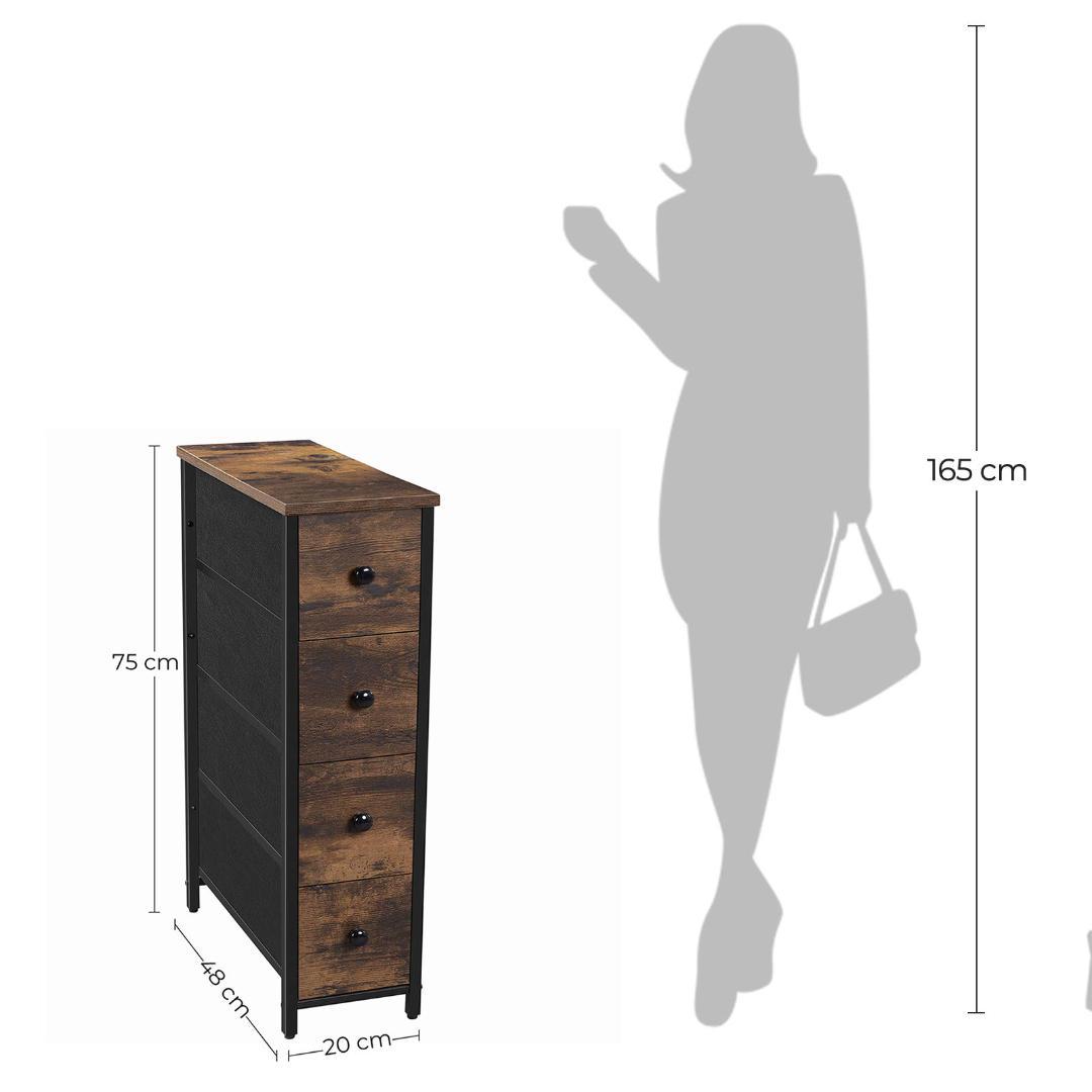 すきま収納 スリム 木目調のおしゃれなデザイン チェスト 棚
