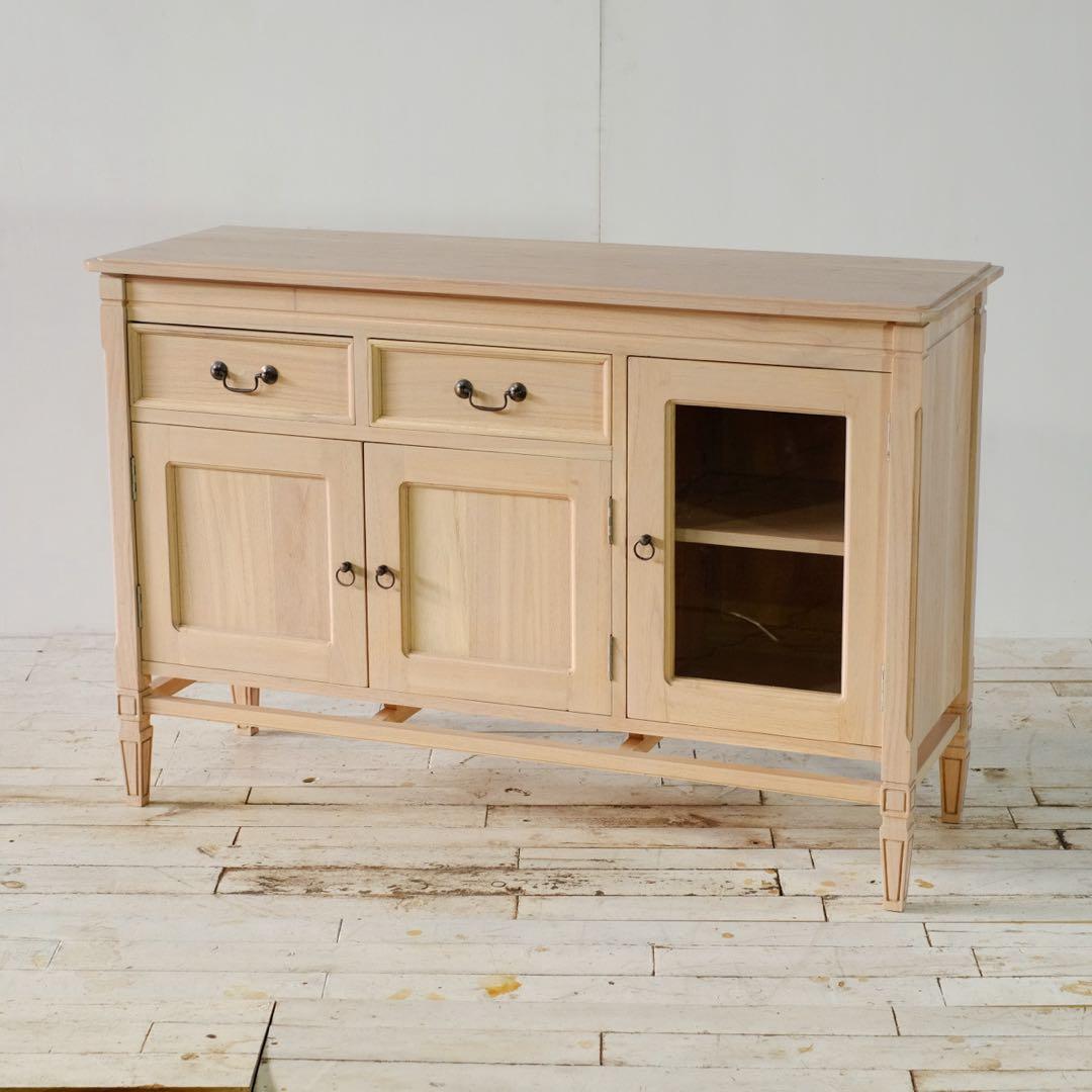 B 新品 ローキャビネット 収納棚 ナチュラル カントリー 北欧 ハワイアン