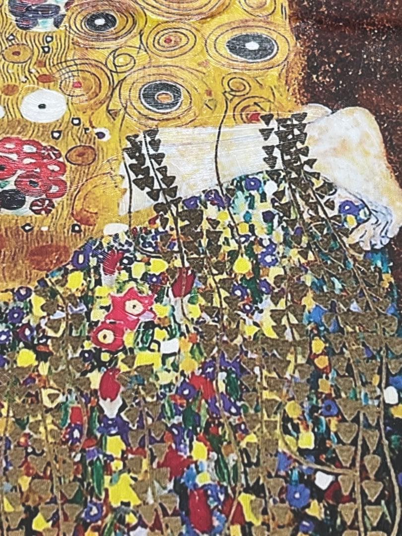 クリムト　「キス」　複製ポスター　額付　メディウム加工