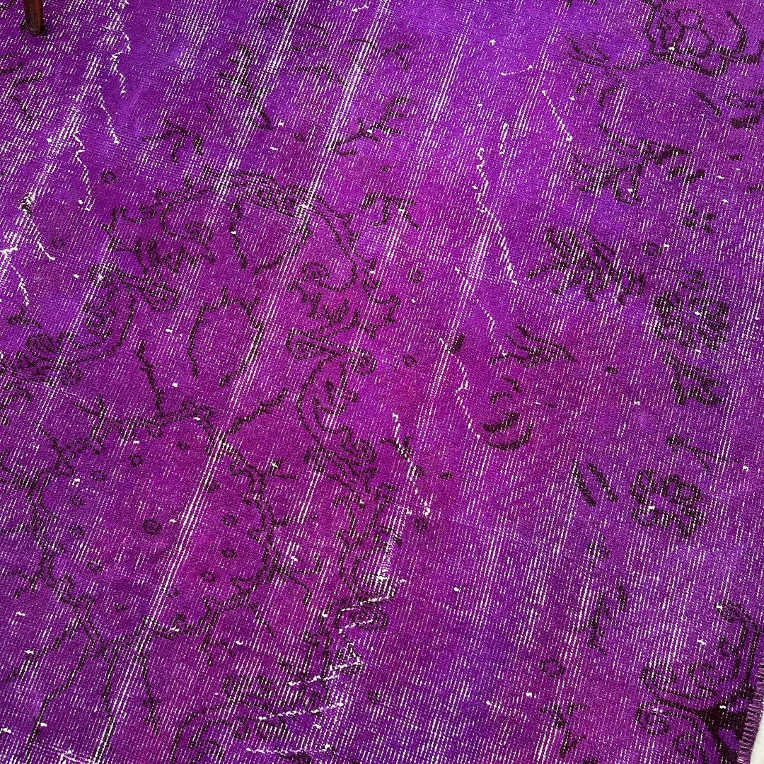 トルコ ヴィンテージラグA103大判 レア パープル マゼンタ オーバーダイ