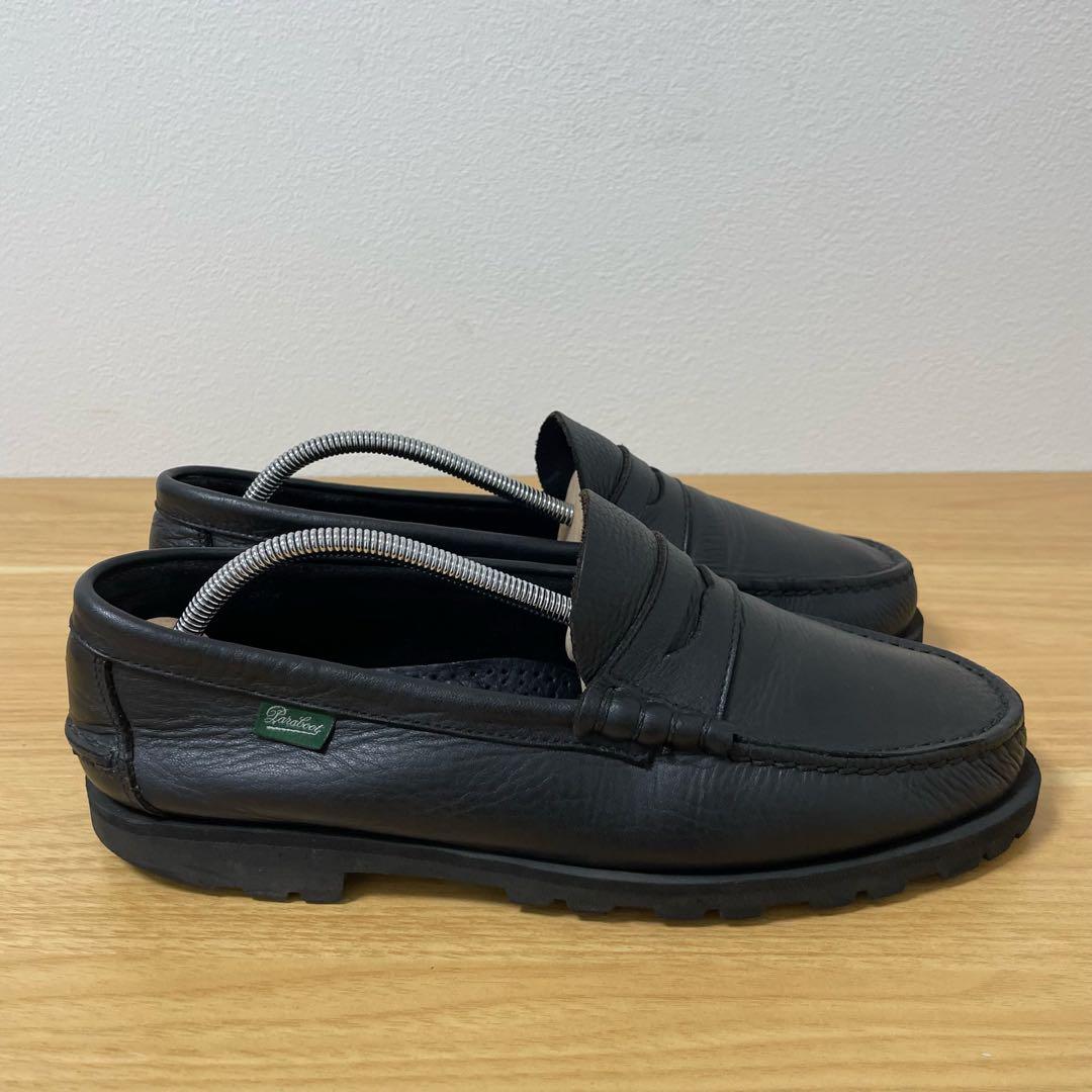 パラブーツ　CORAUX RAID ローファー　レザー　ブラック　7.5