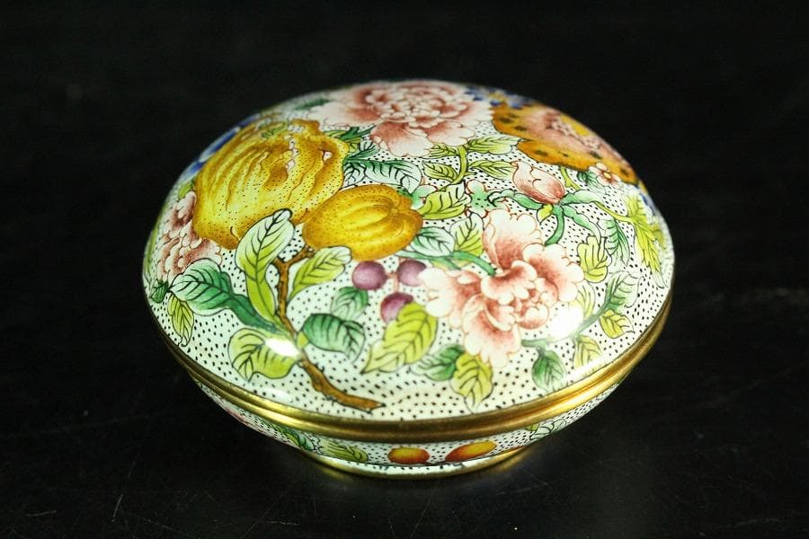 中国美術 琺瑯彩 香炉 箸筒 香合 三揃(K-A831)