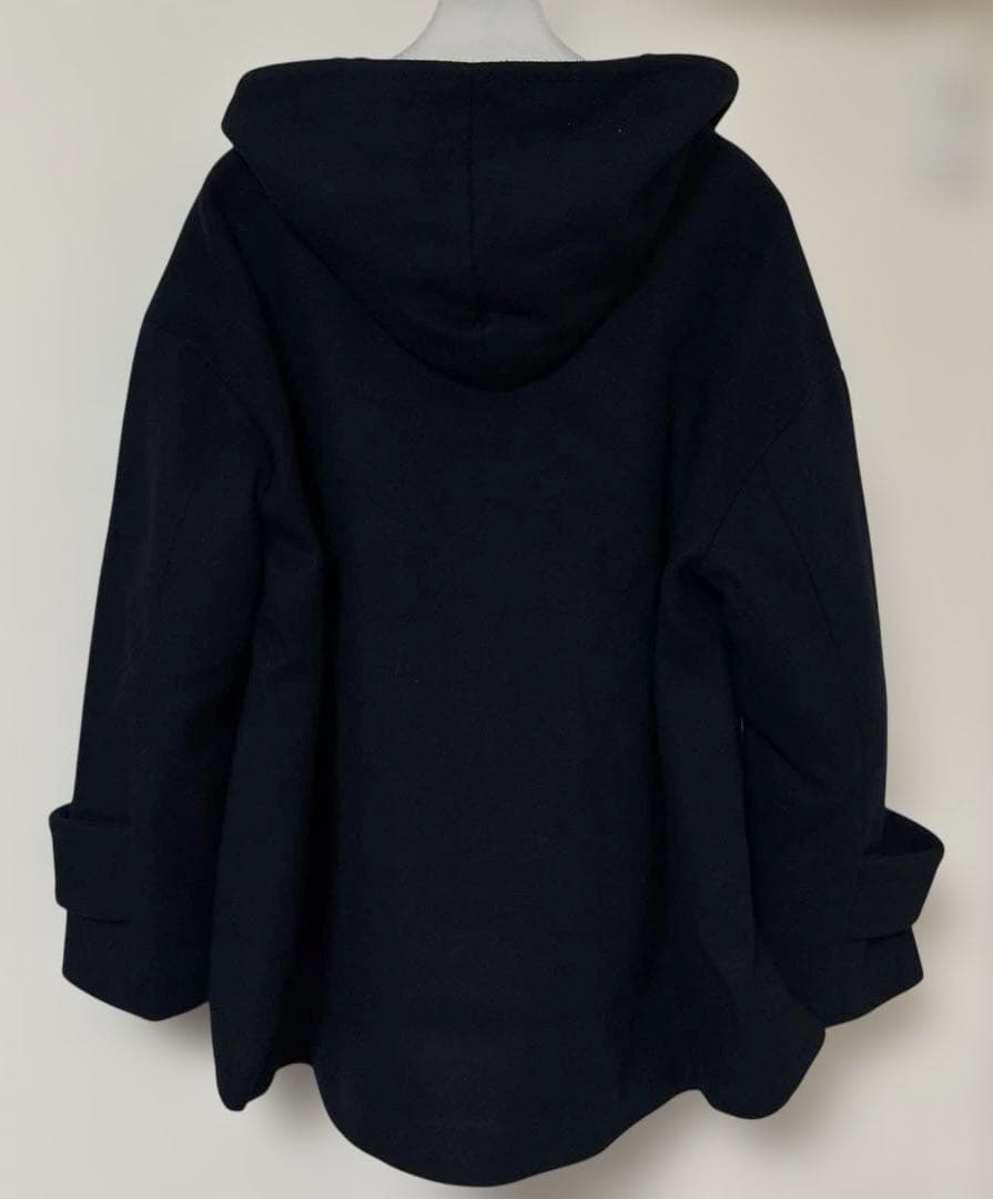 美品 ビアズリー ピーコート フード付き ショートコート　ネイビー