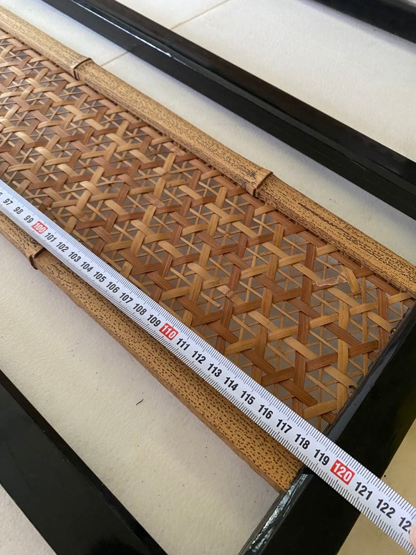 組子細工　欄間　2枚　木製　間仕切り　建具　竹細工　骨董　レトロ　古民具