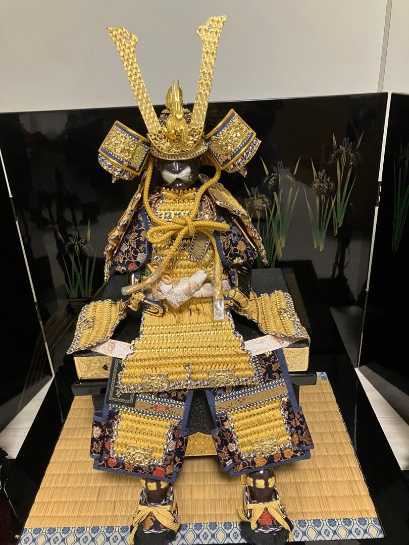 送込/高級/五月人形/竹麻呂作/京甲冑 兜飾り前立て龍は水晶付 鎧櫃 端午の節句