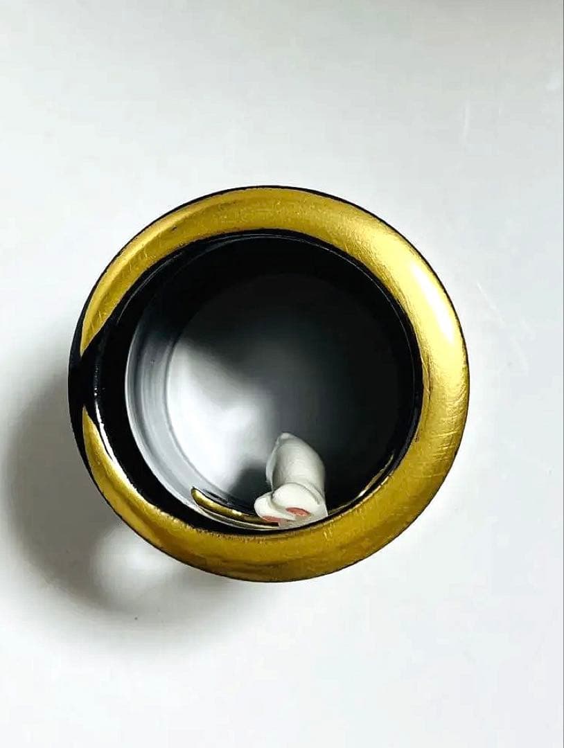 値下げ　新品未使用　茶道具　蓋置　月に兎　今岡三四郎作　共箱つき