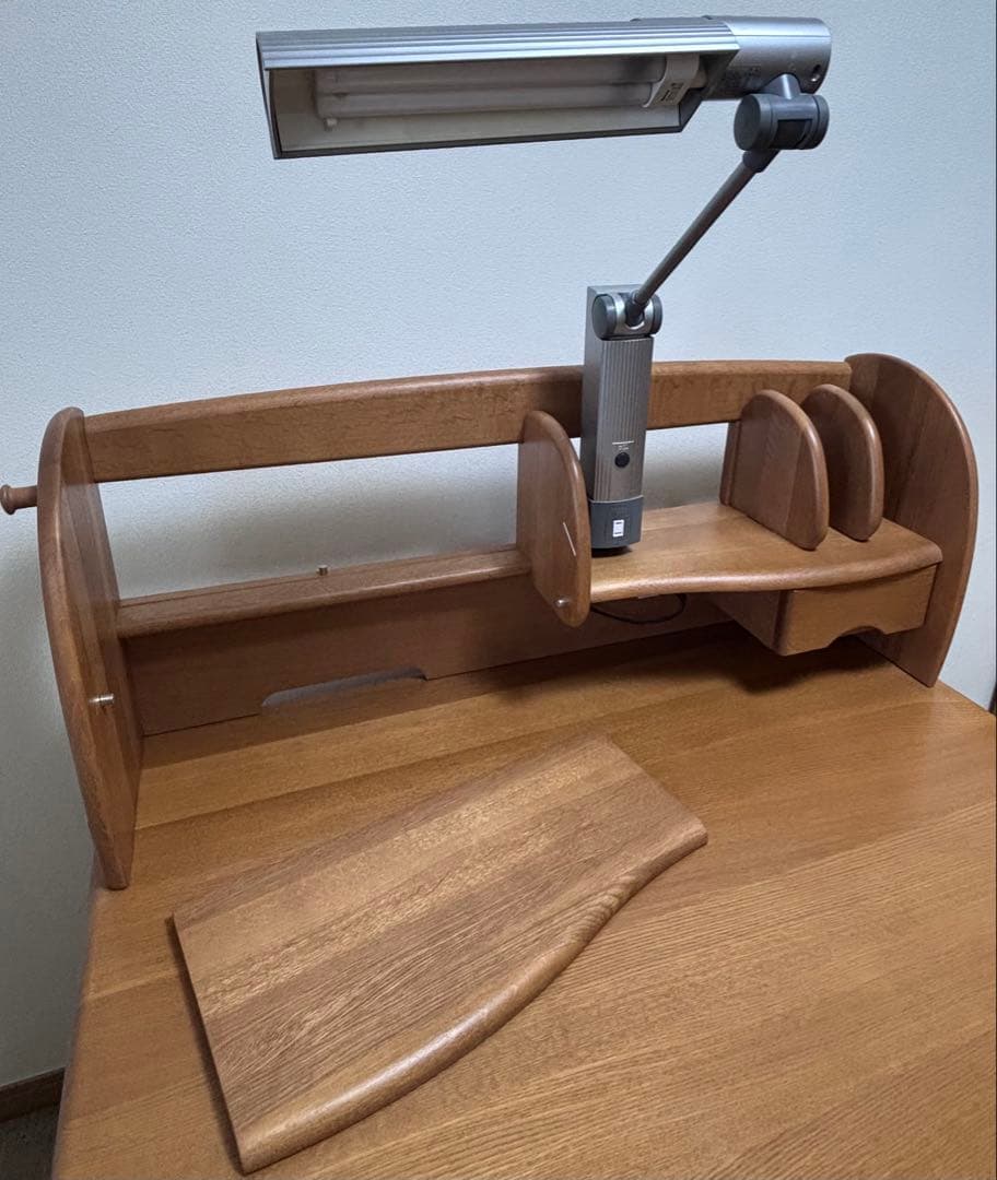 カリモク学習机 ４点セット ２-② 上棚デスクライト付