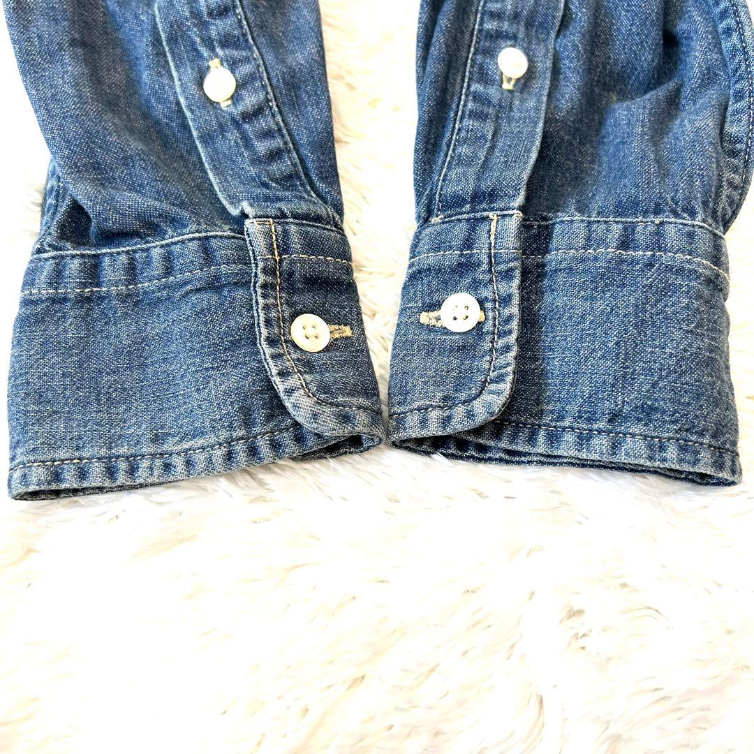 美品✨ラルフローレン　デニムワンピース　ポニー刺繍　インディゴ　長袖