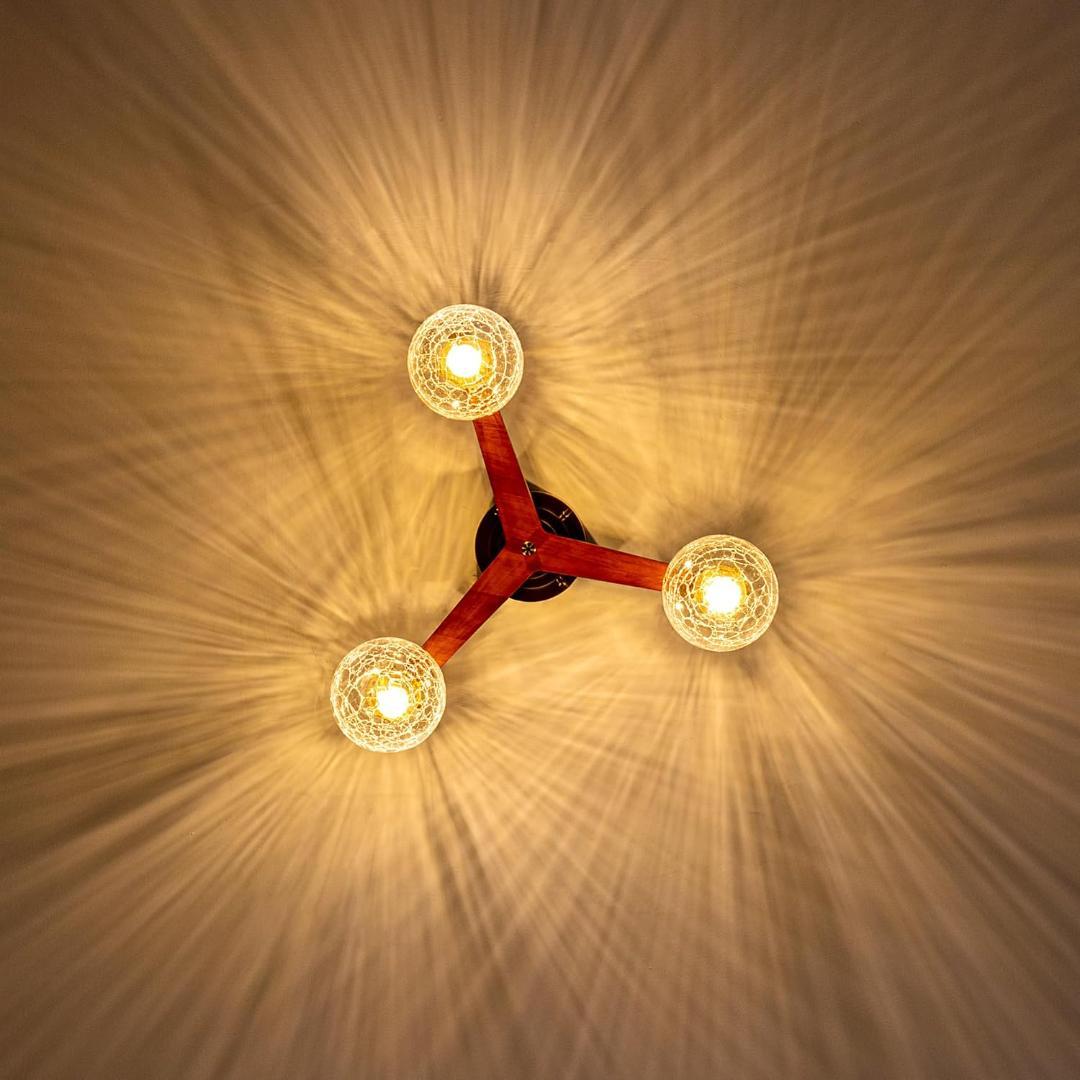 【新品・未開封】シーリングライト 3灯 天井照明 LED対応 レトロ おしゃれ