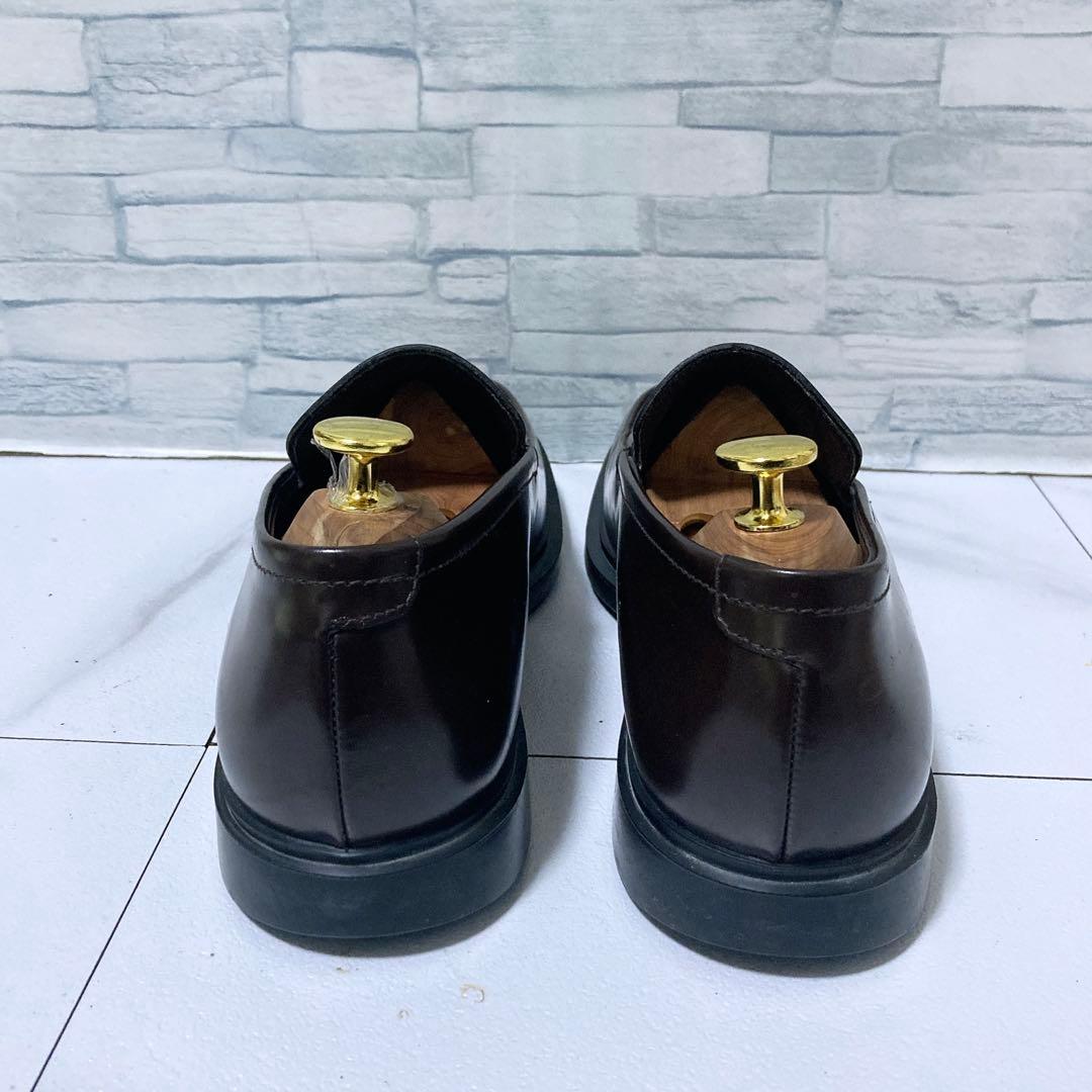 美品 PRADA ペニーローファー スクエアトゥ 本革 ブラウン 26.5