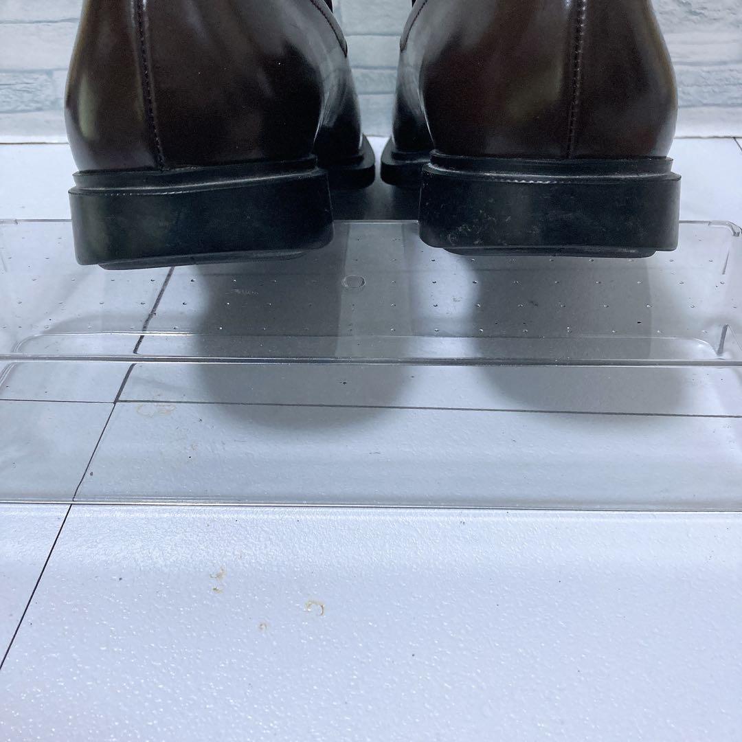 美品 PRADA ペニーローファー スクエアトゥ 本革 ブラウン 26.5