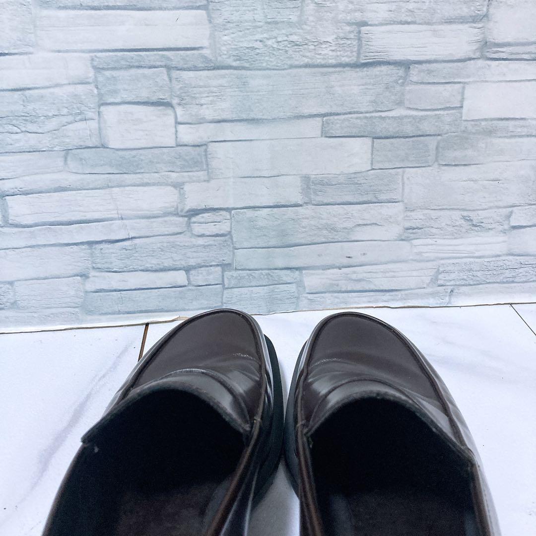 美品 PRADA ペニーローファー スクエアトゥ 本革 ブラウン 26.5