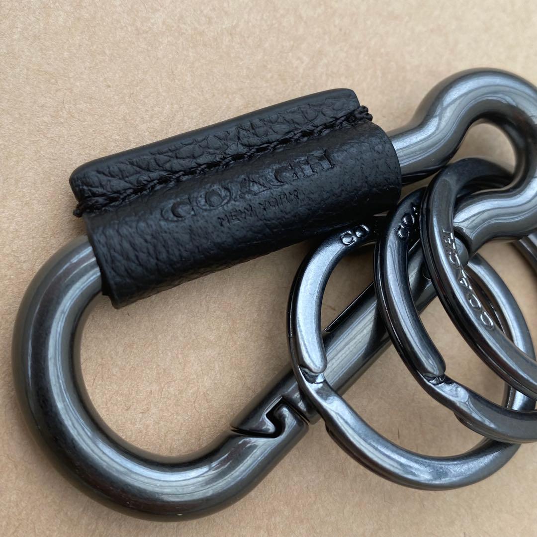 （付属品付き）カラビナ　コーチ　キーホルダー　キーケース　キーリング　ブラック