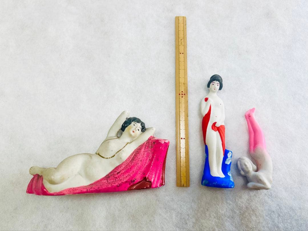 昭和初期 女性像 土人形 裸体表現 10体セット 全長約10〜18cm 美品