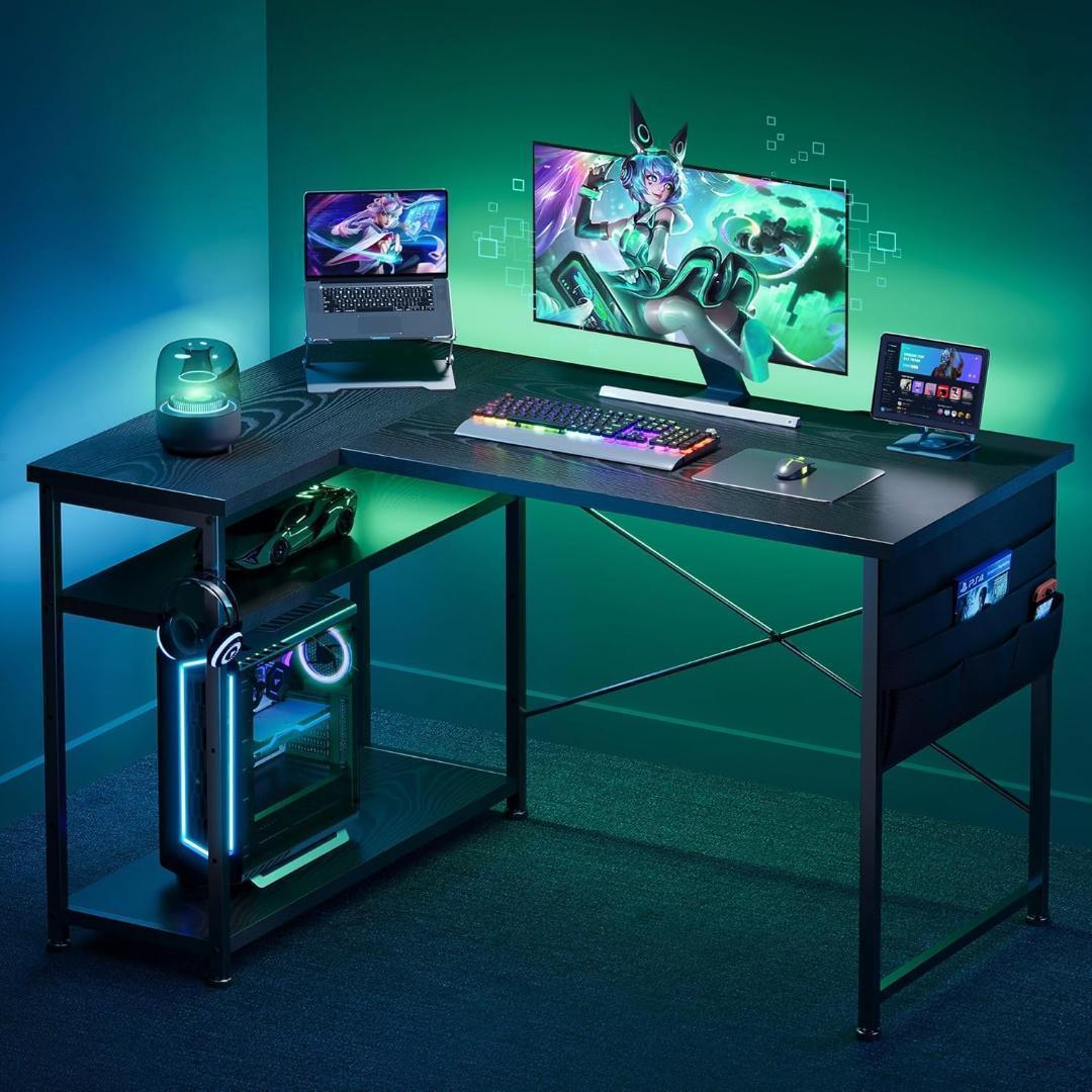 【M3147-114-75】ゲーミングデスク l字 パソコンデスク　幅107cm