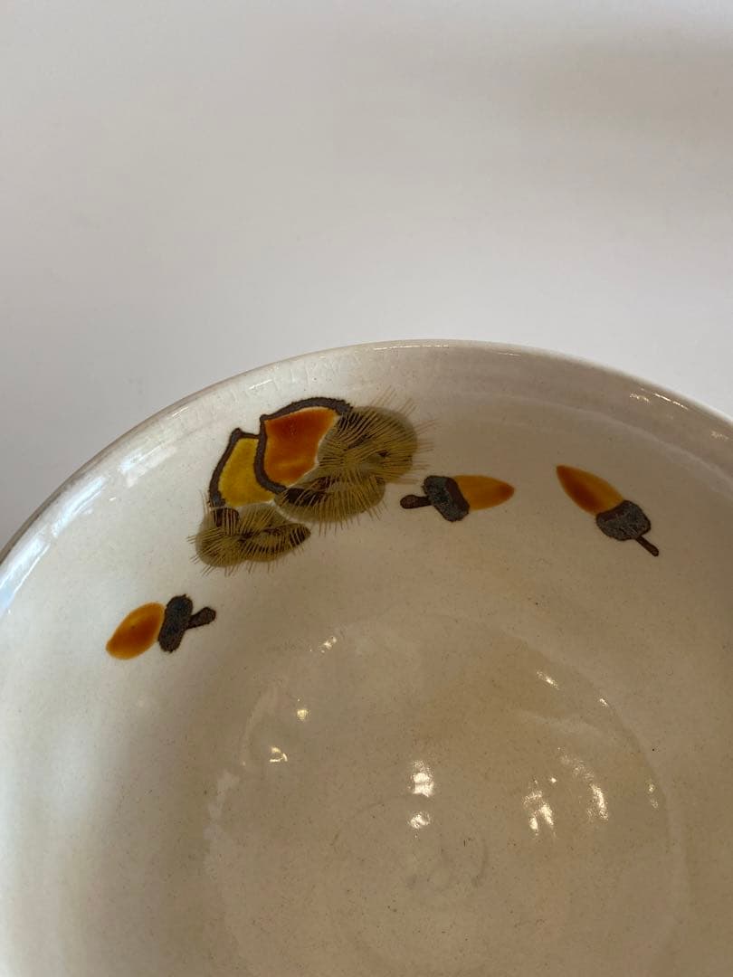 粉引毬栗抹茶茶碗　清和窯作　茶道具