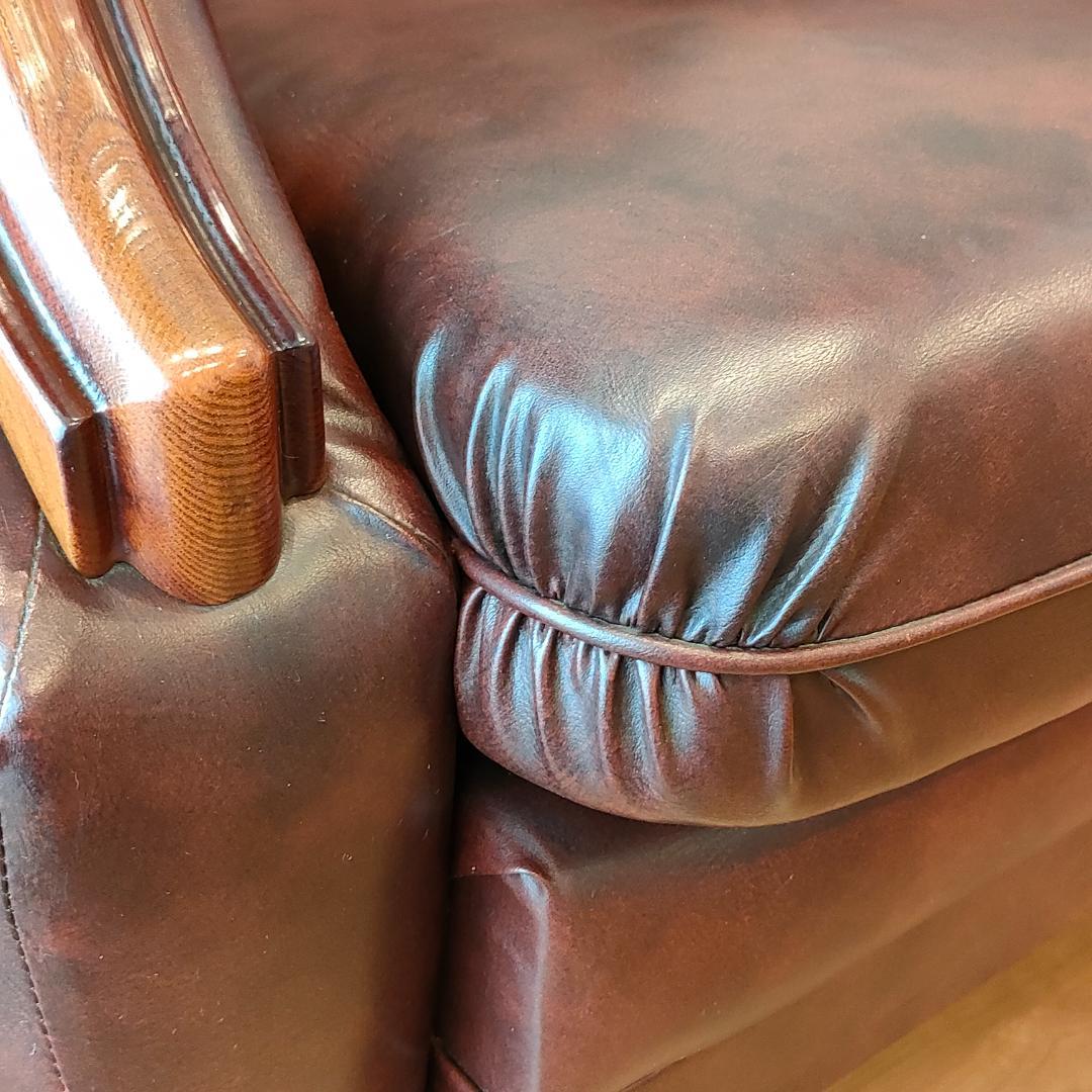 ヴィンテージソファ　1人掛け　ひじ掛け　レザー①