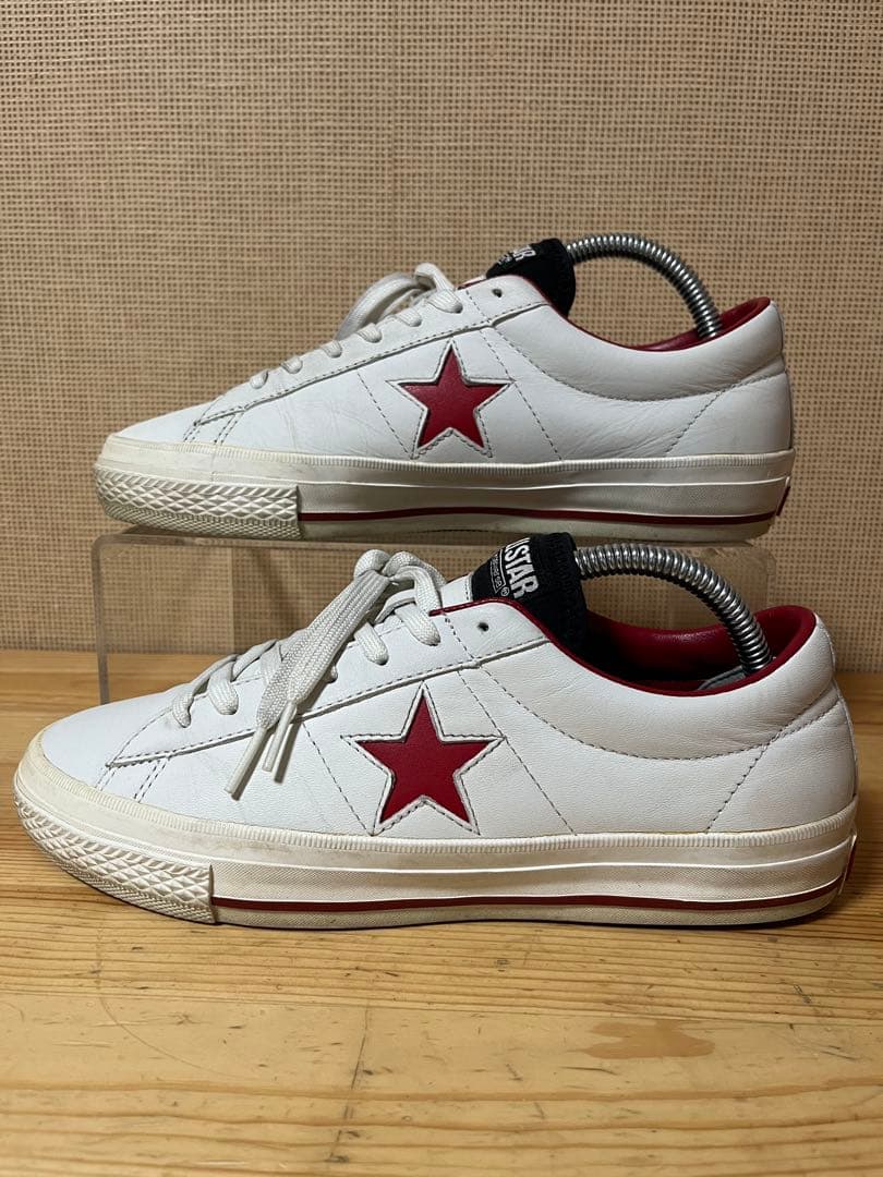 a432/コンバース ワンスター GF レザーWHITE/RED/25.5㎝