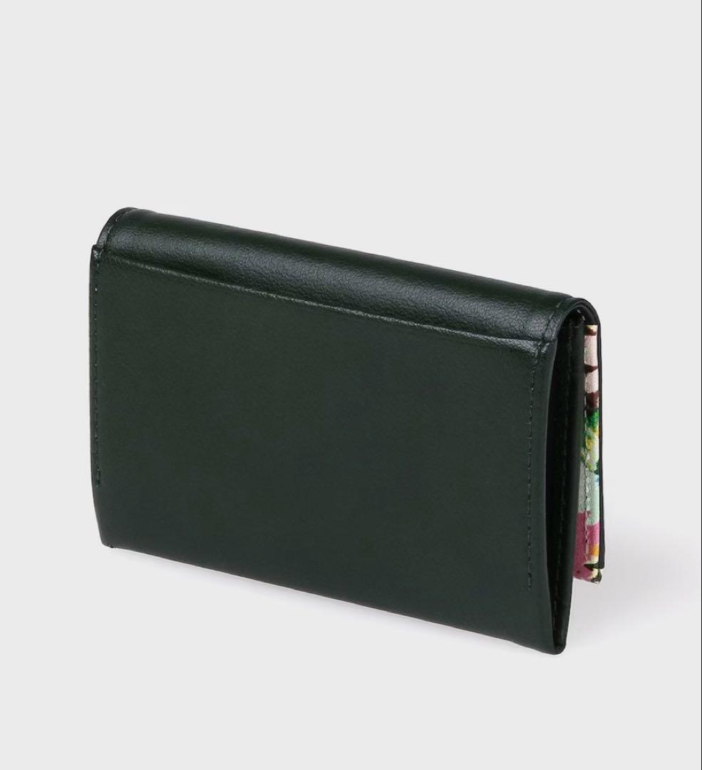 ポールスミス新品未使用 マーガレットプリントトリム 名刺入れ　ブラック