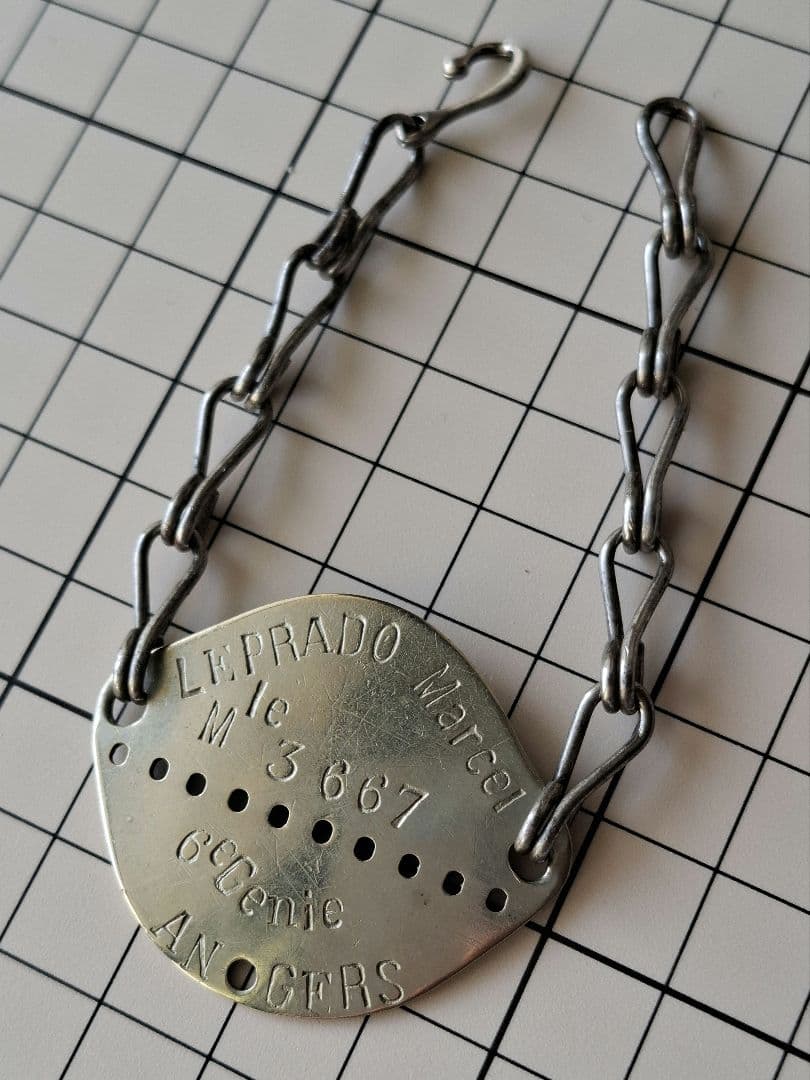 フランス軍 WW2 ヴィンテージ ミリタリー ドッグタグ ブレスレット
