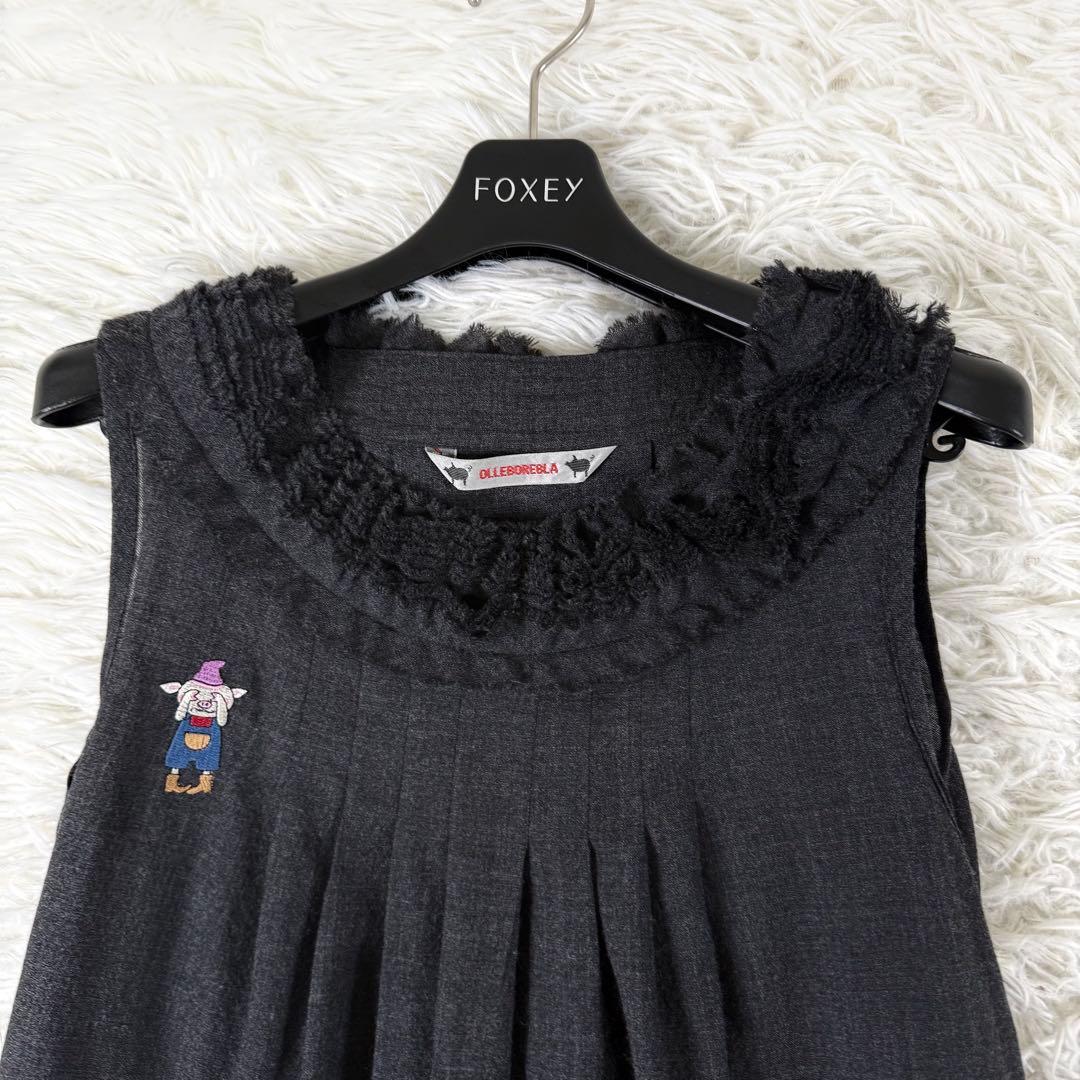 オレボレブラ ワンピース ノースリーブ 白雪姫 ブタさん 刺繍 フリル