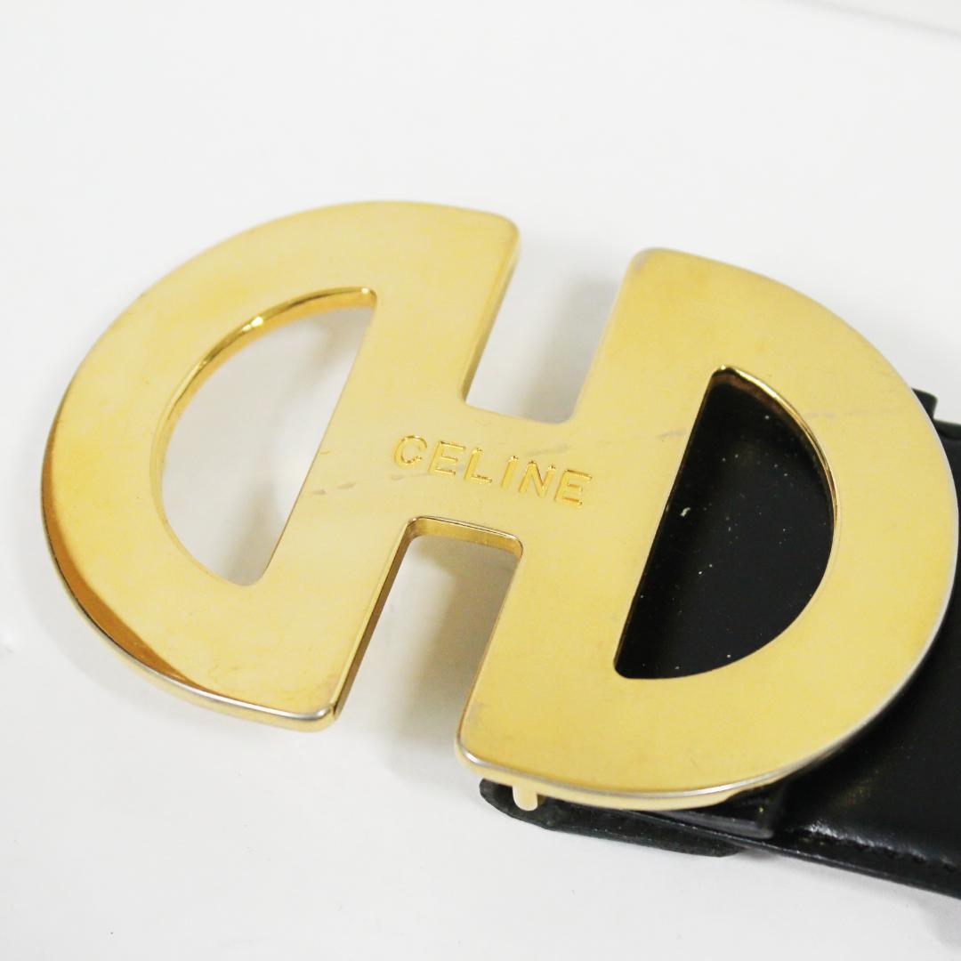 激レア 美品 セリーヌ 太ベルト ホースビット ヴィンテージ ゴールド ブラック