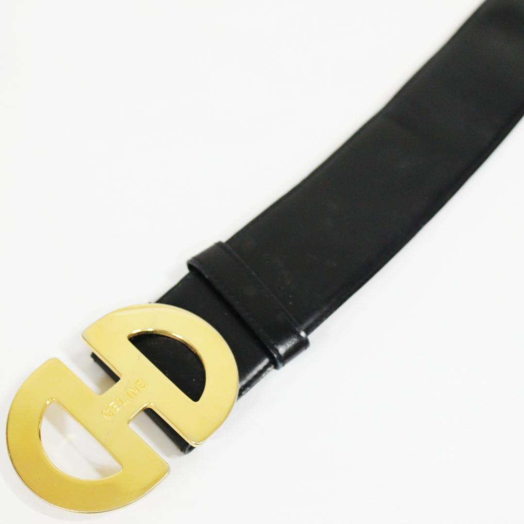 激レア 美品 セリーヌ 太ベルト ホースビット ヴィンテージ ゴールド ブラック