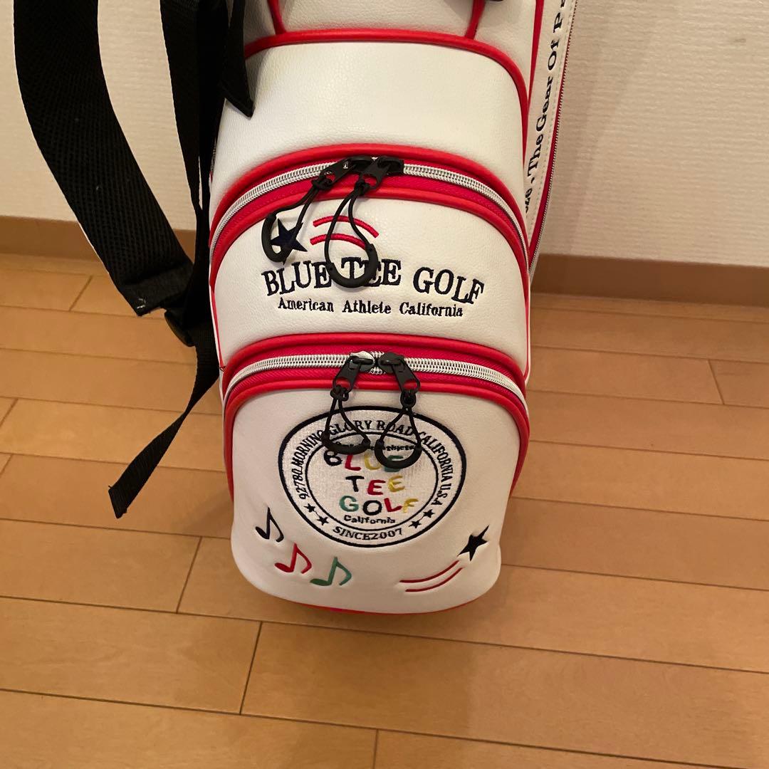 ブルーティーゴルフ スタンドキャディバッグ ホワイト/レッド