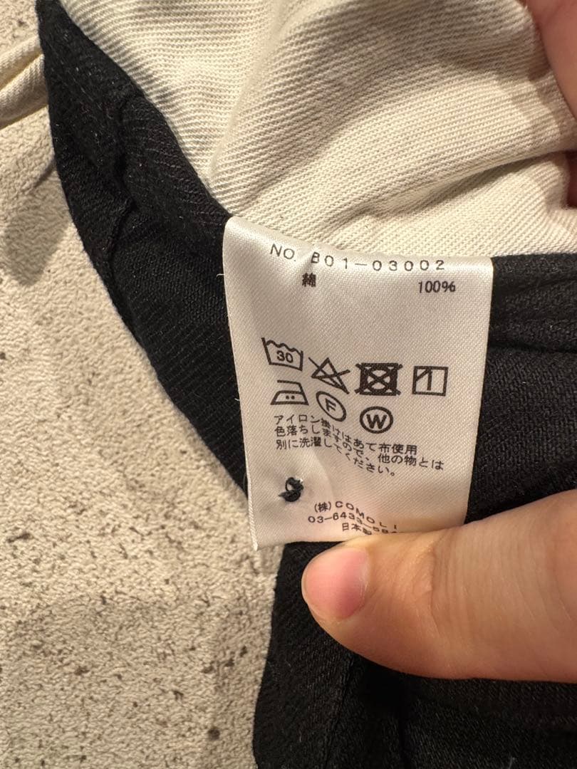 COMOLI 25SS デニムオーバーパンツ B01-03002 黒