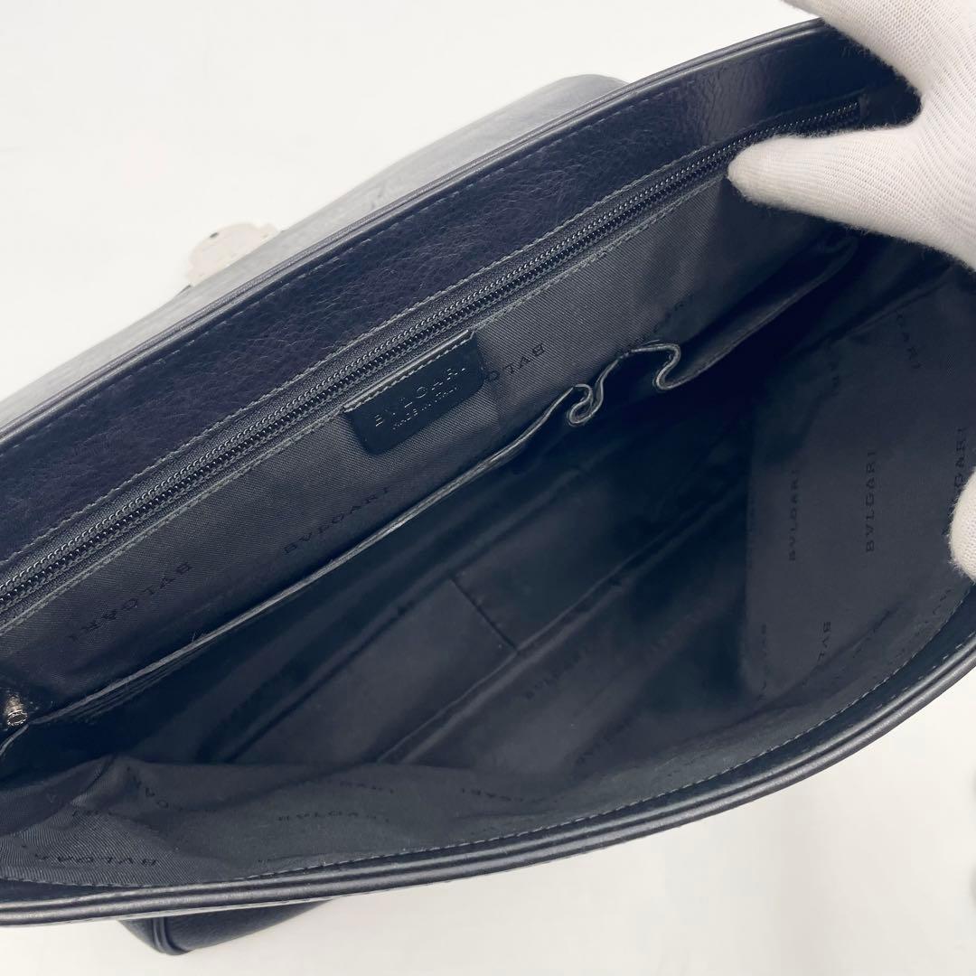 【美品】BVLGARI ブルガリ ビジネスバッグ 2way A4可 ブリーフ 黒