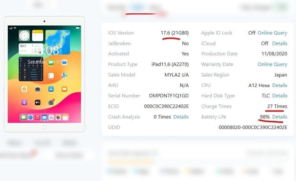 057 美品 iPad 第8世代 10.2 A12◆32GB◆バッテリー98％