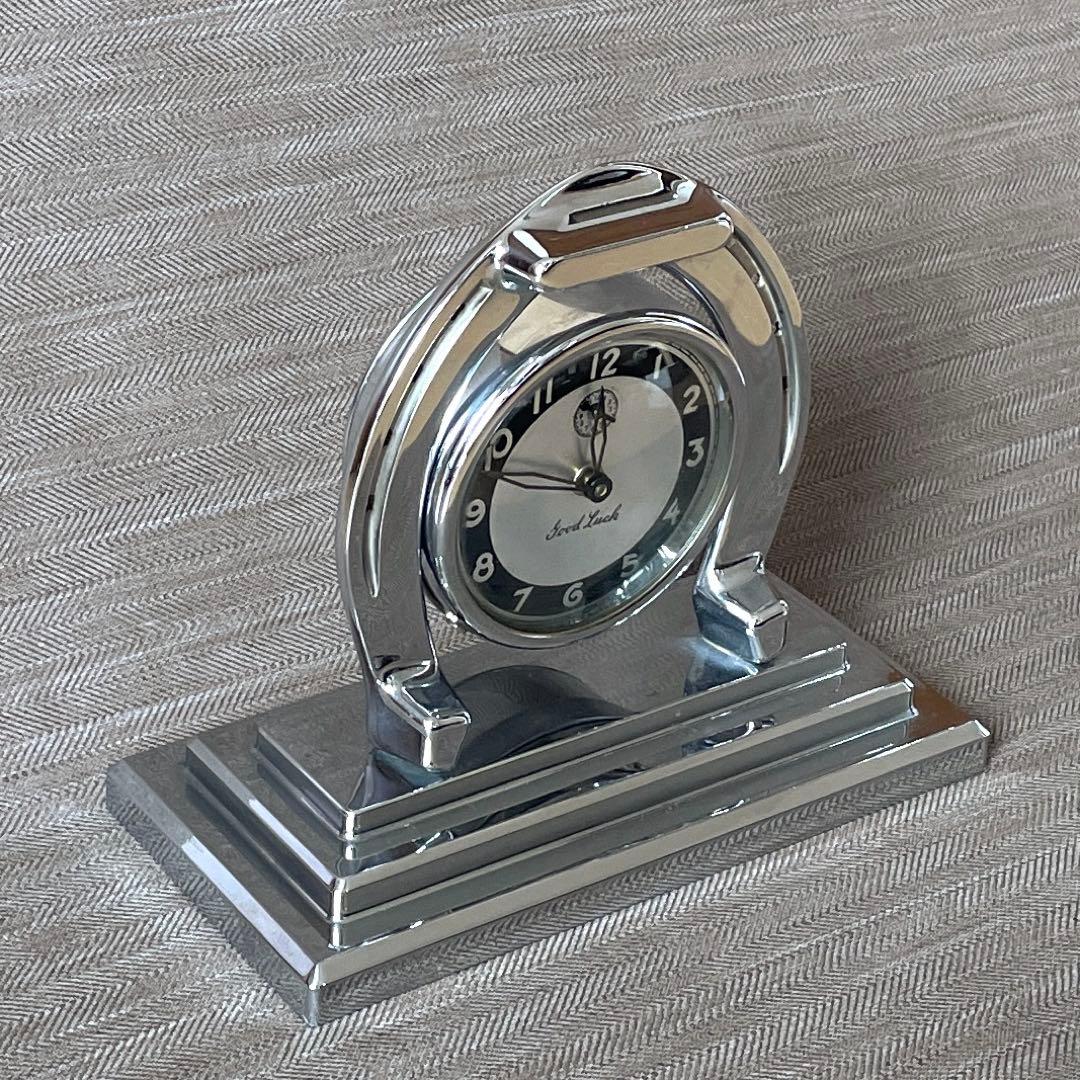 Lux ヴィンテージ 時計置物 1930年代 クローム ラックス グッドラック
