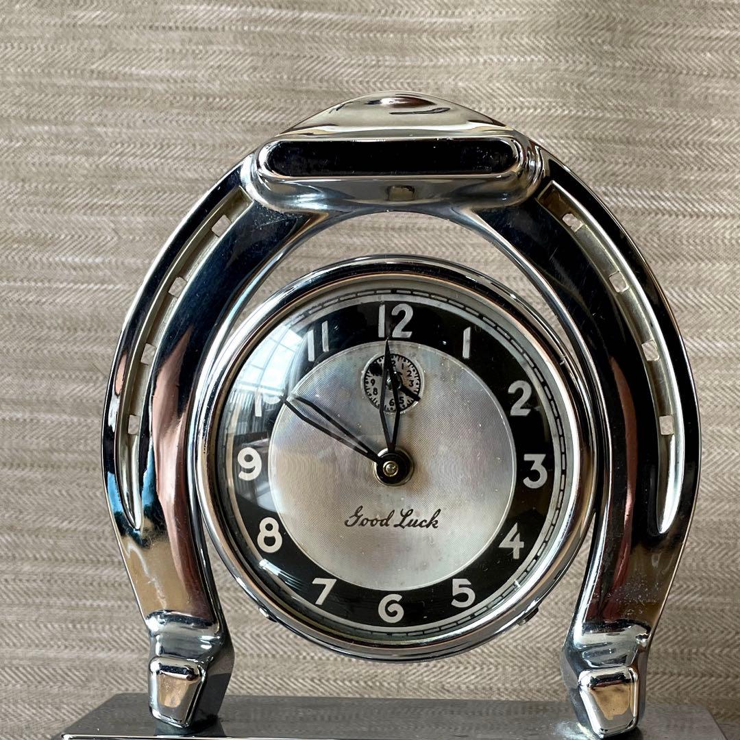 Lux ヴィンテージ 時計置物 1930年代 クローム ラックス グッドラック