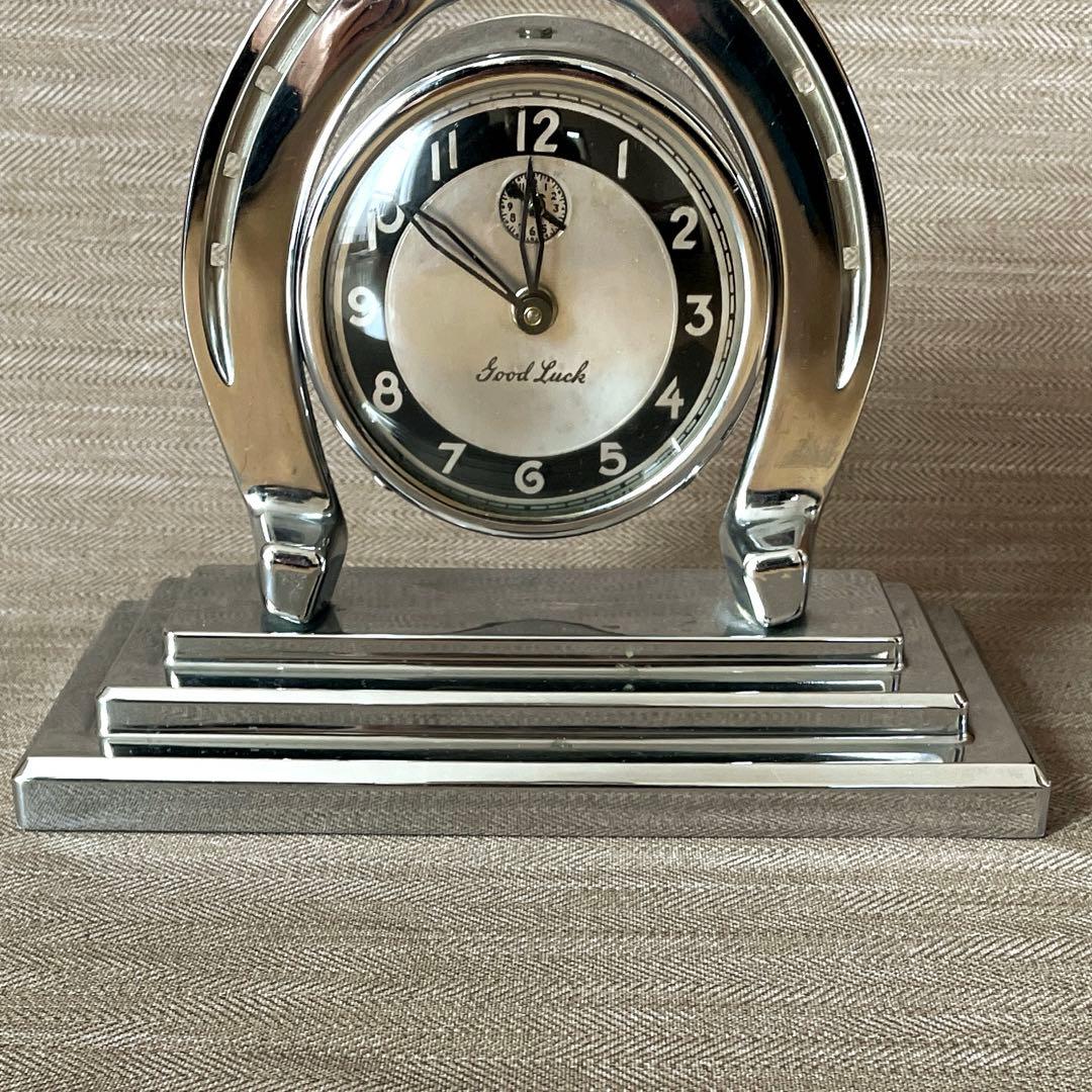 Lux ヴィンテージ 時計置物 1930年代 クローム ラックス グッドラック