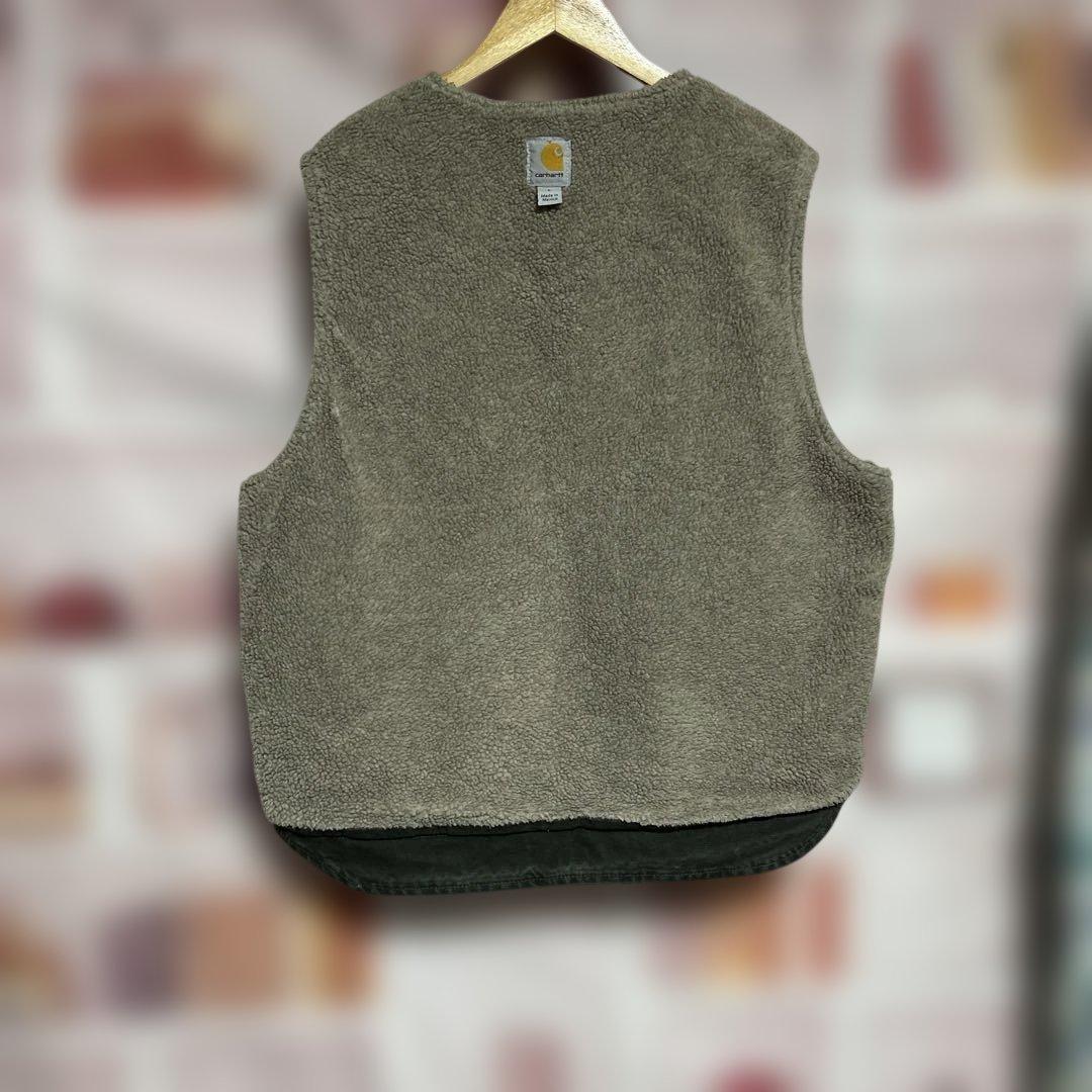 美品　Carhartt ダックベスト モスグリーン Lサイズ