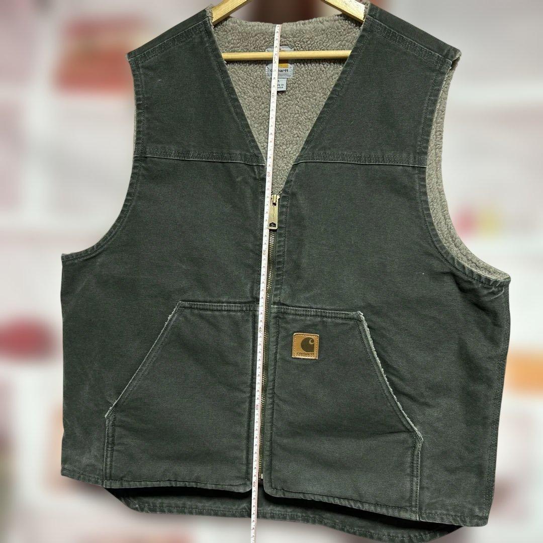美品　Carhartt ダックベスト モスグリーン Lサイズ