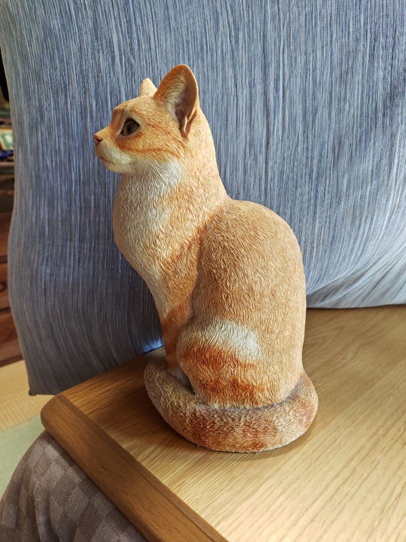 ねこ ジンジャー 置物 シンプソン作 イングランド製 アンティーク 石膏 ４kg