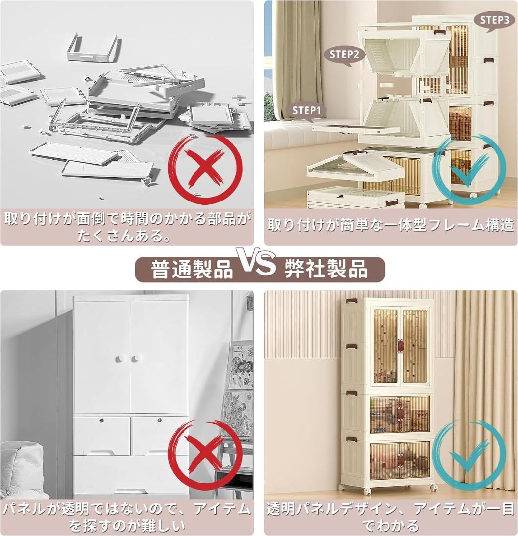 未使用 衣装ケース 扉付き 衣類収納 大容量 服 収納ケース